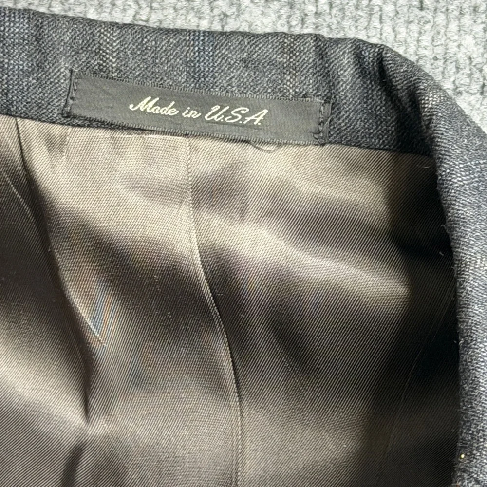 Stanley Blacker Gray Made In USA‎ Sport Coat Jacket Length 30 Arm To Pit 20